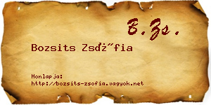 Bozsits Zsófia névjegykártya