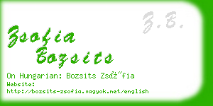 zsofia bozsits business card